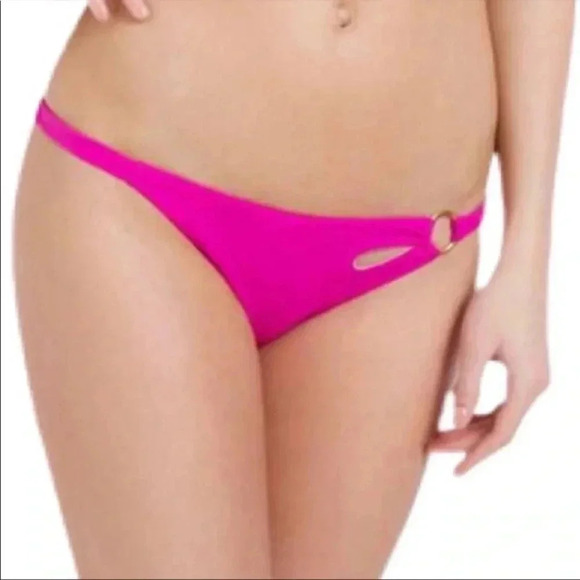 NWT Agent Provocateur L’agent small hot pink bikini bottoms golden open - Picture 1 of 7